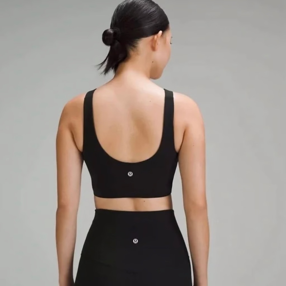 Lululemon Smooth-Cover Front Cut-Out Yoga Bra Black Size 4 - Picture 2 of 5